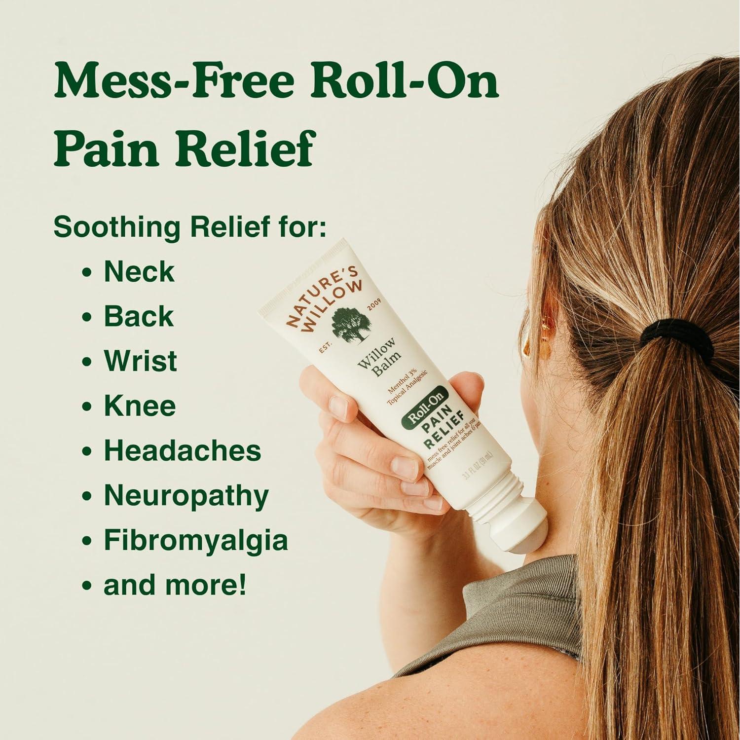 Roll-On Alivio del Dolor Nature's Willow 91.44 ml - Natural y Efectivo