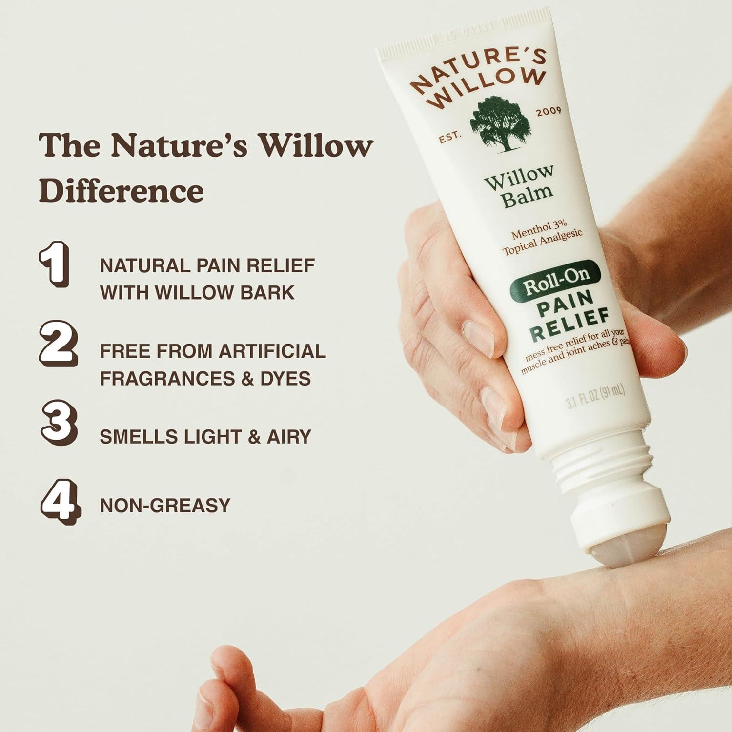 Roll-On Alivio del Dolor Nature's Willow 91.44 ml - Natural y Efectivo