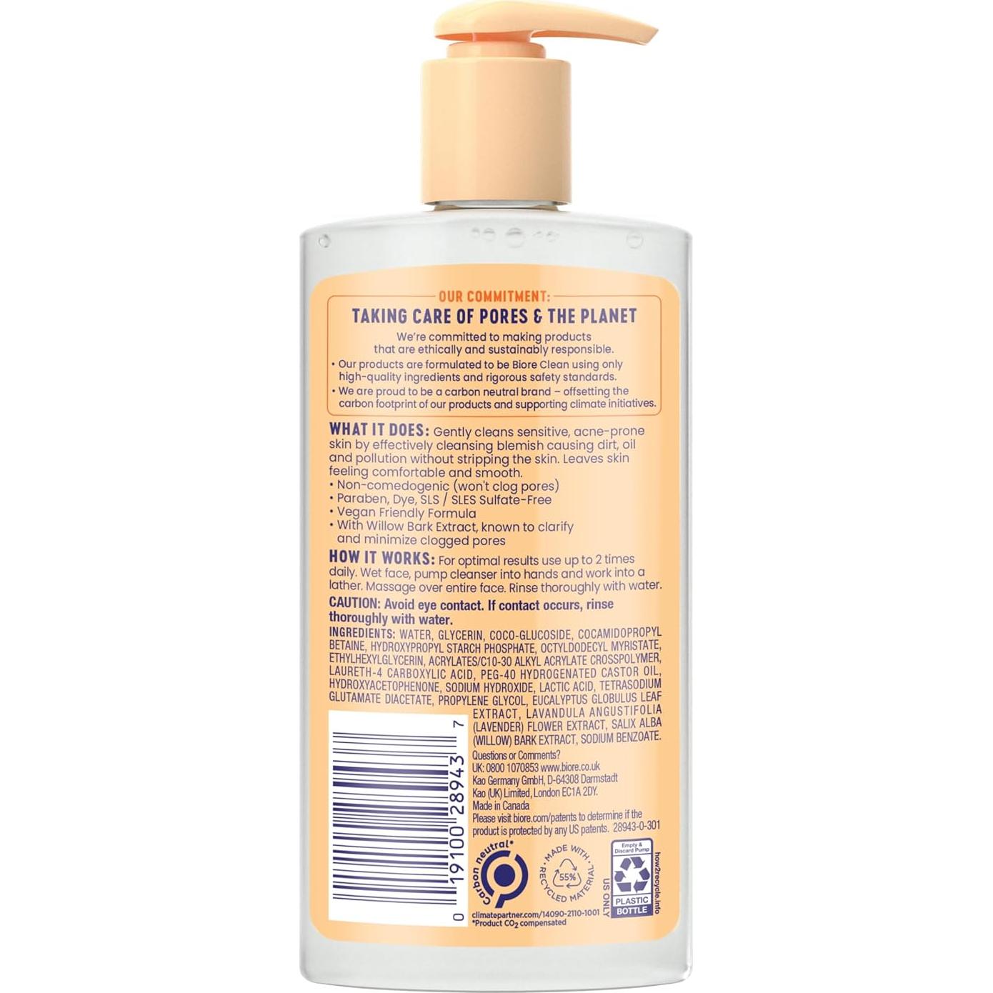 Limpiador Facial Biore Suave para Acné 191 ml - Paquete de 3
