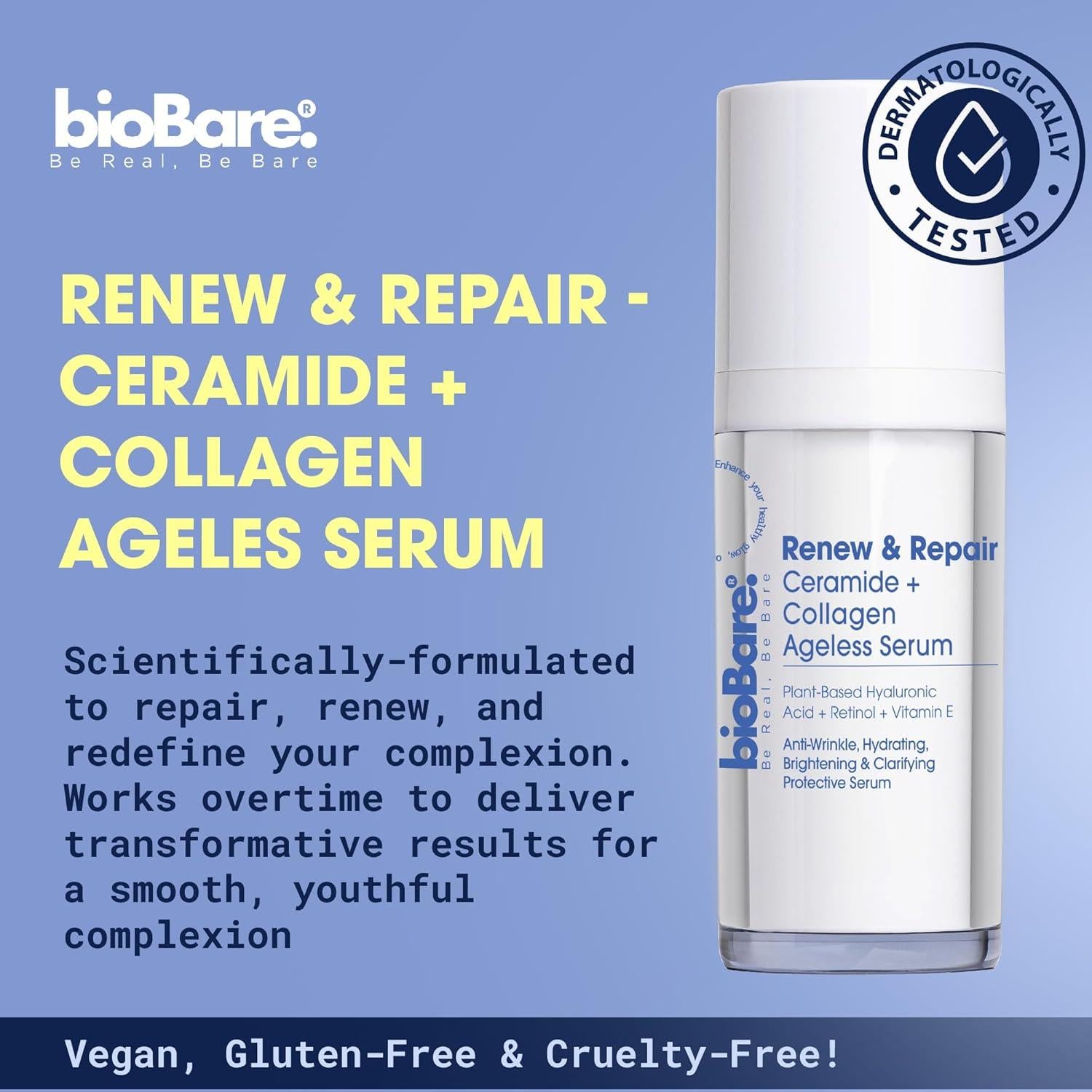 Sérum Facial Antienvejecimiento bioBare 30ml - Colágeno y Ceramidas