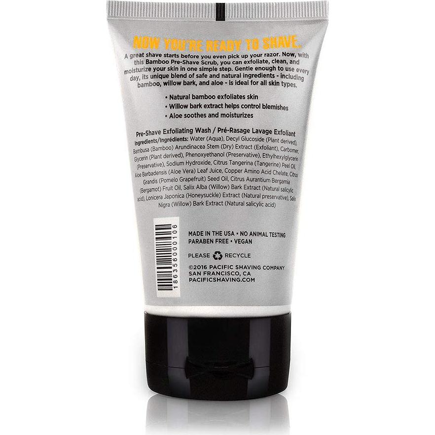 Exfoliante Pre-Afeitado Pacific Shaving 85g con Aloe y Bambú