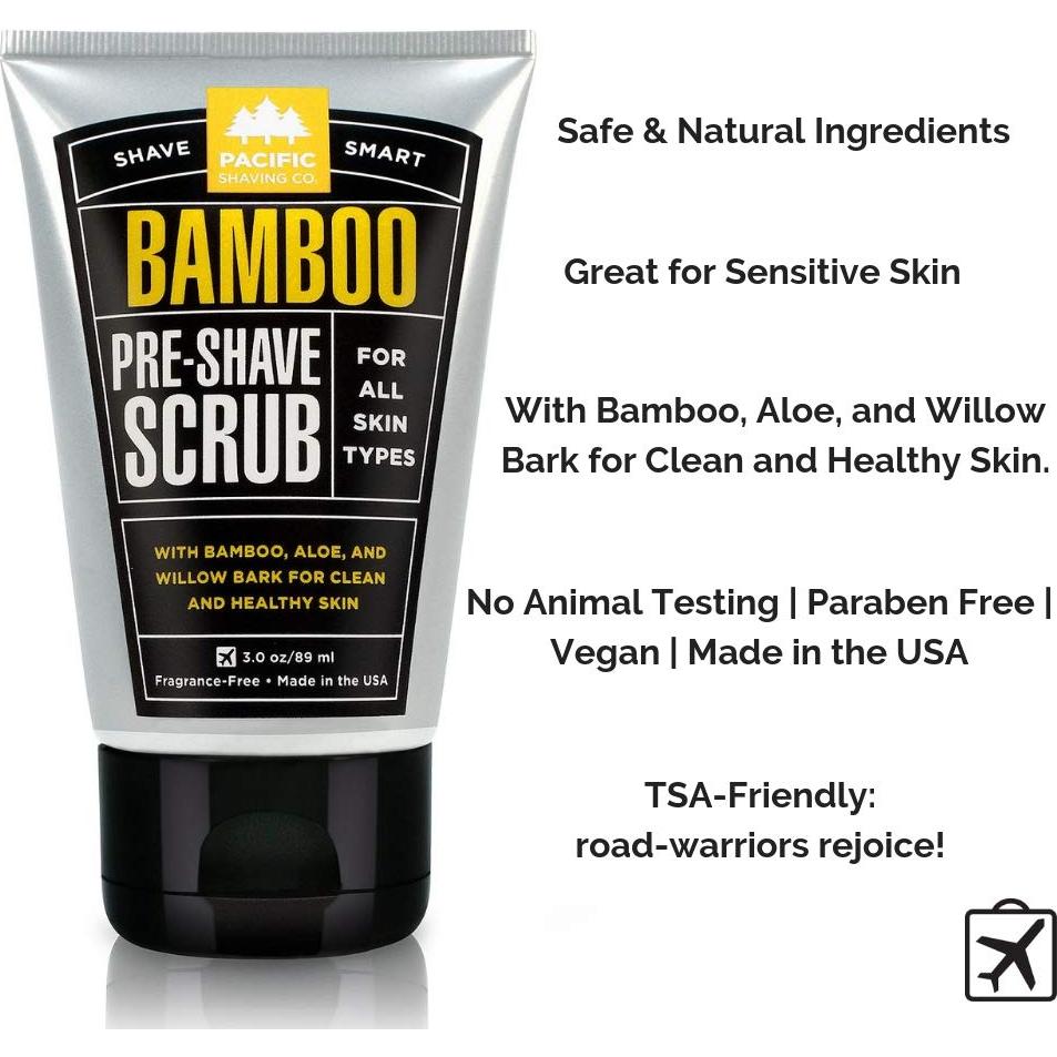 Exfoliante Pre-Afeitado Pacific Shaving 85g con Aloe y Bambú