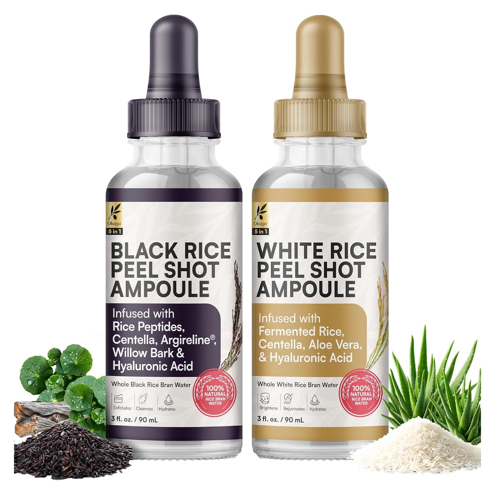 Duo de Peel Shot Okaga Arroz Negro y Blanco 330g Cuidado Piel