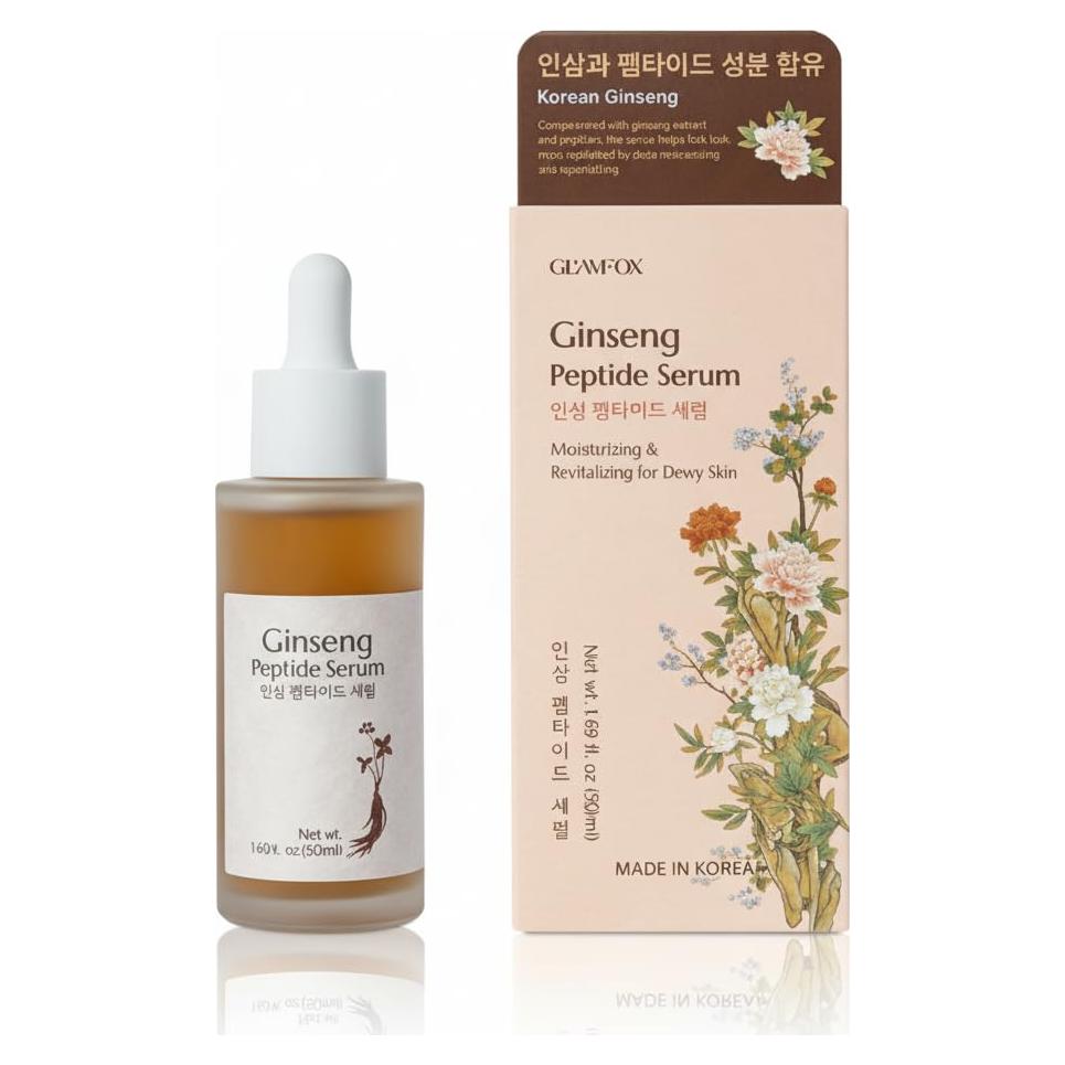 Suero Facial de Péptidos de Ginseng Glamfox 48g Hidratante