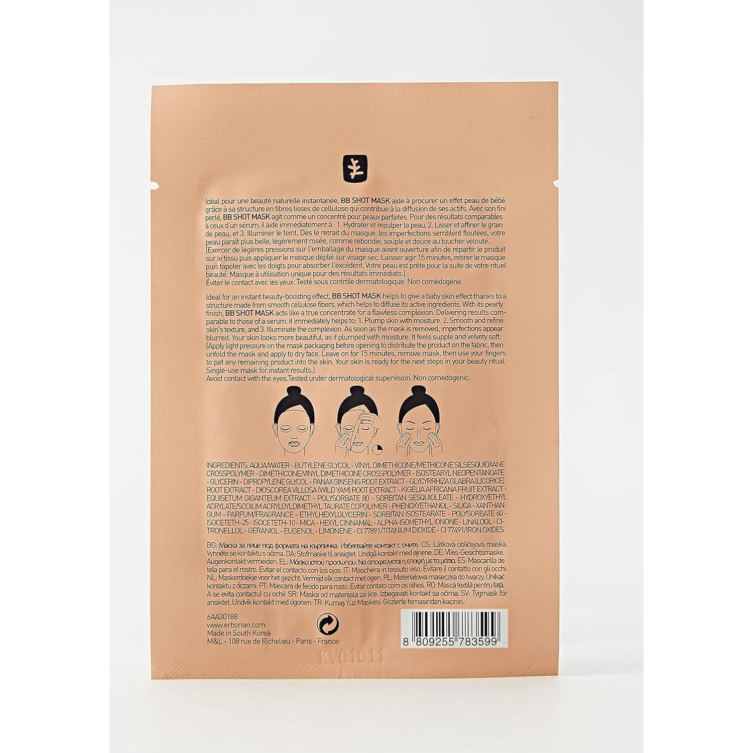 Mascarilla Facial Erborian BB Shot con Ginseng - Hidratante y Minimiza Poros