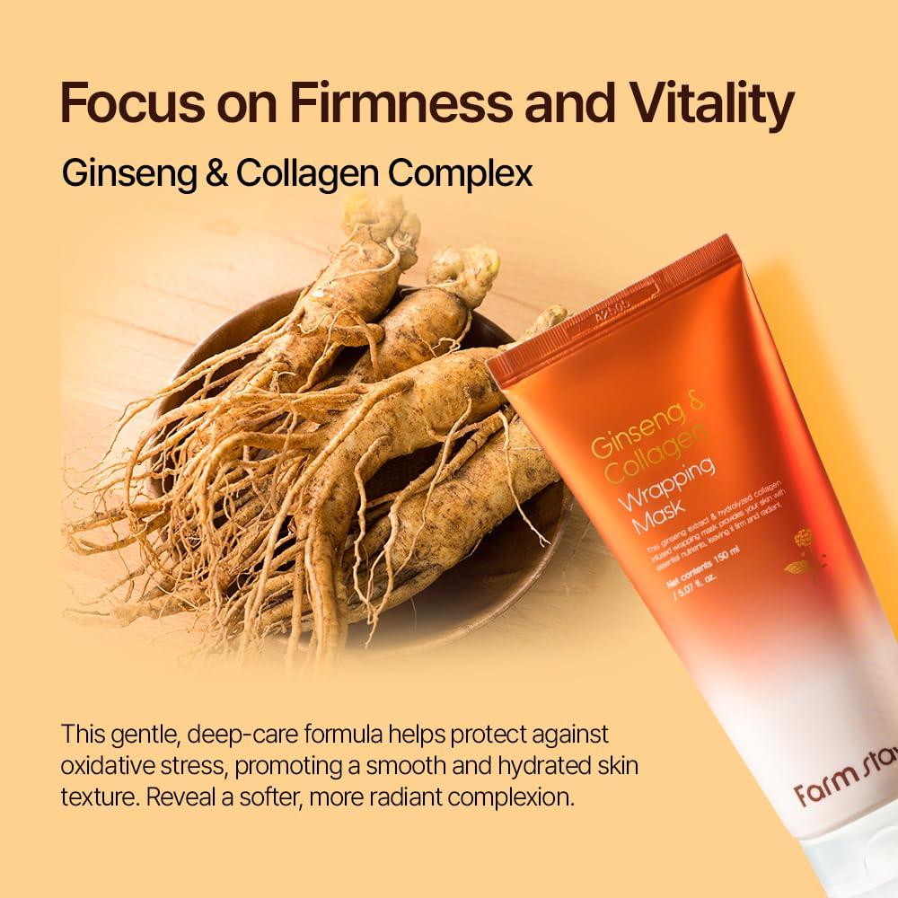 Mascarilla Envolvente de Ginseng y Colágeno Farmstay 150ml