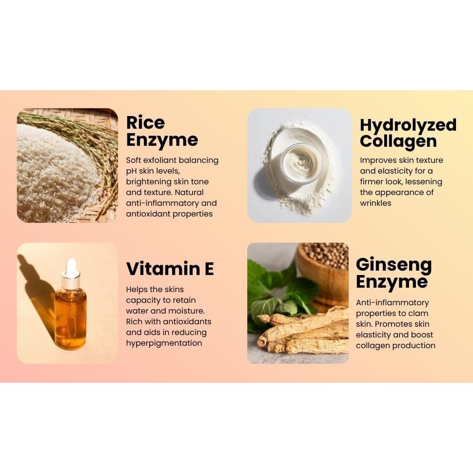 Limpiador Facial en Polvo Enzima de Arroz y Ginseng 50g