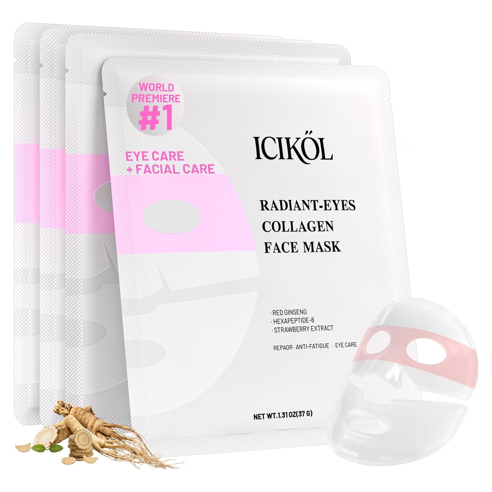 Mascarilla Facial de Colágeno Meizhuangzhiku Rosa 4x37g