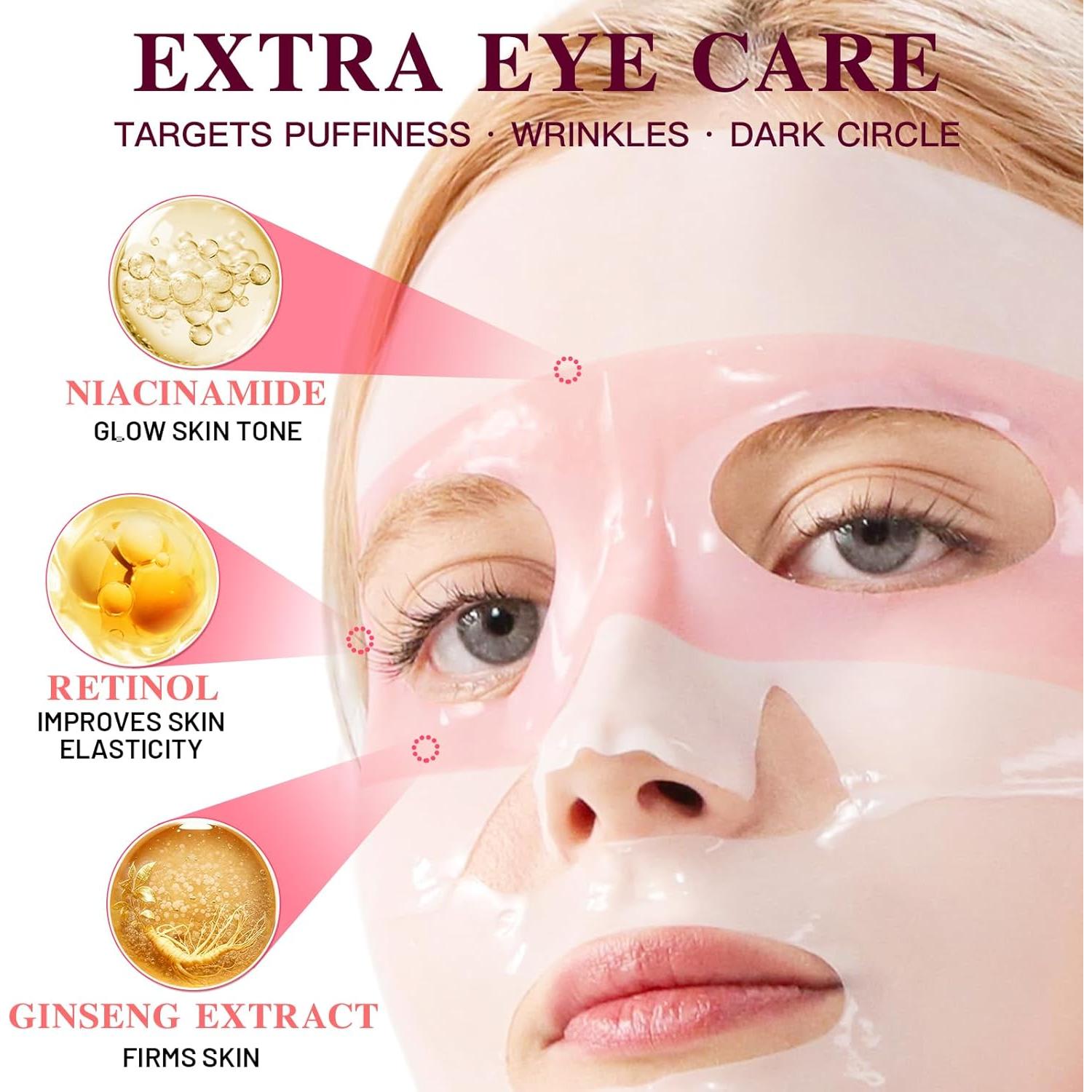 Mascarilla Facial de Colágeno Meizhuangzhiku Rosa 4x37g