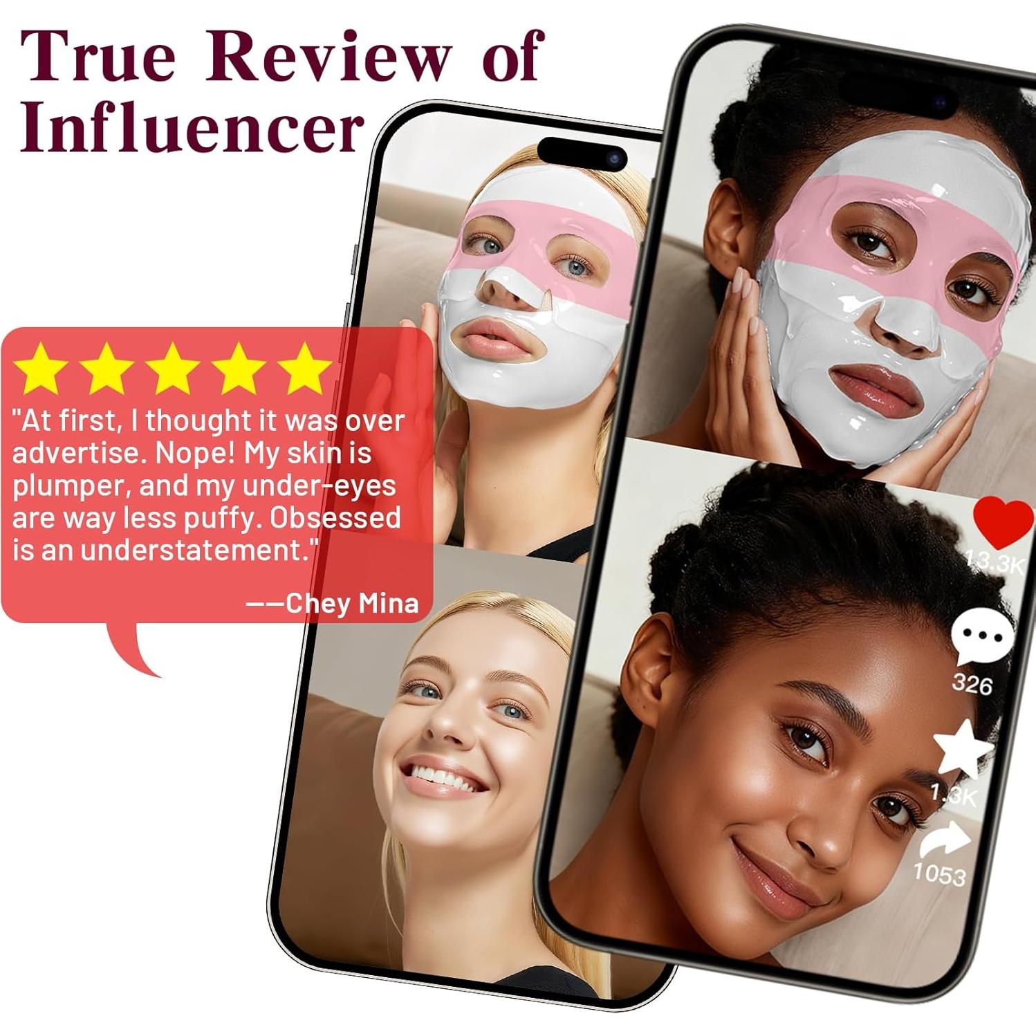 Mascarilla Facial de Colágeno Meizhuangzhiku Rosa 4x37g