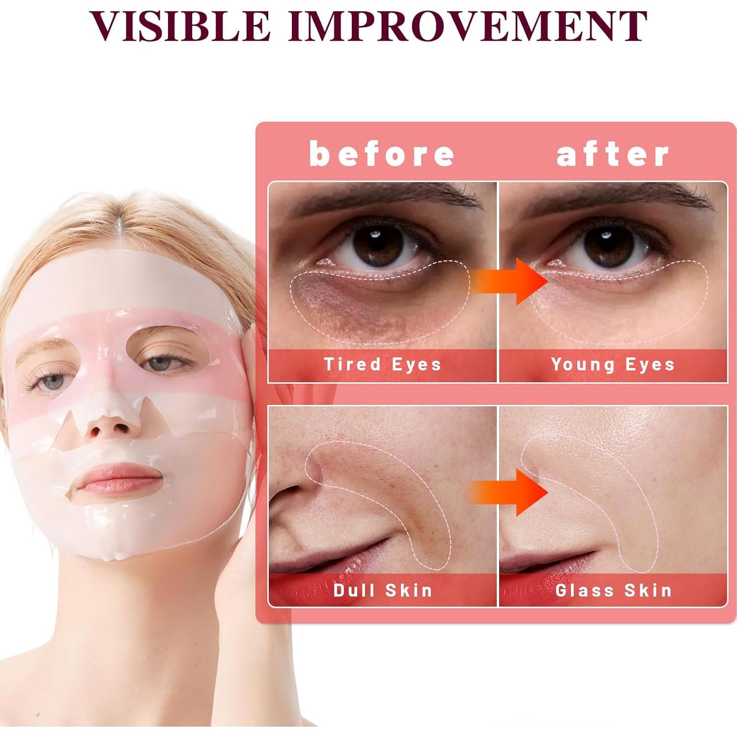 Mascarilla Facial de Colágeno Meizhuangzhiku Rosa 4x37g