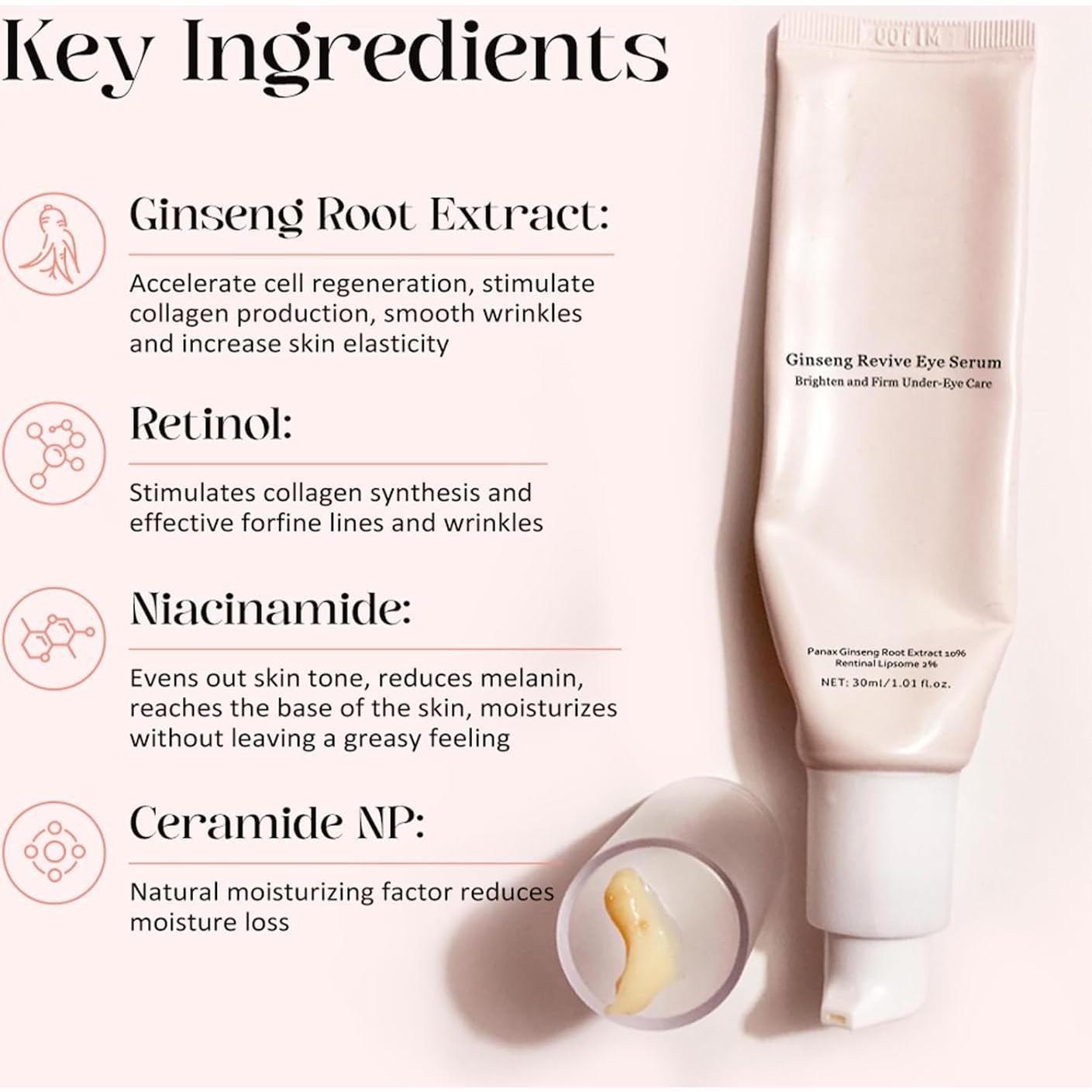 Suero Revive para Ojos COSMOO 30ml Antienvejecimiento Hidratante