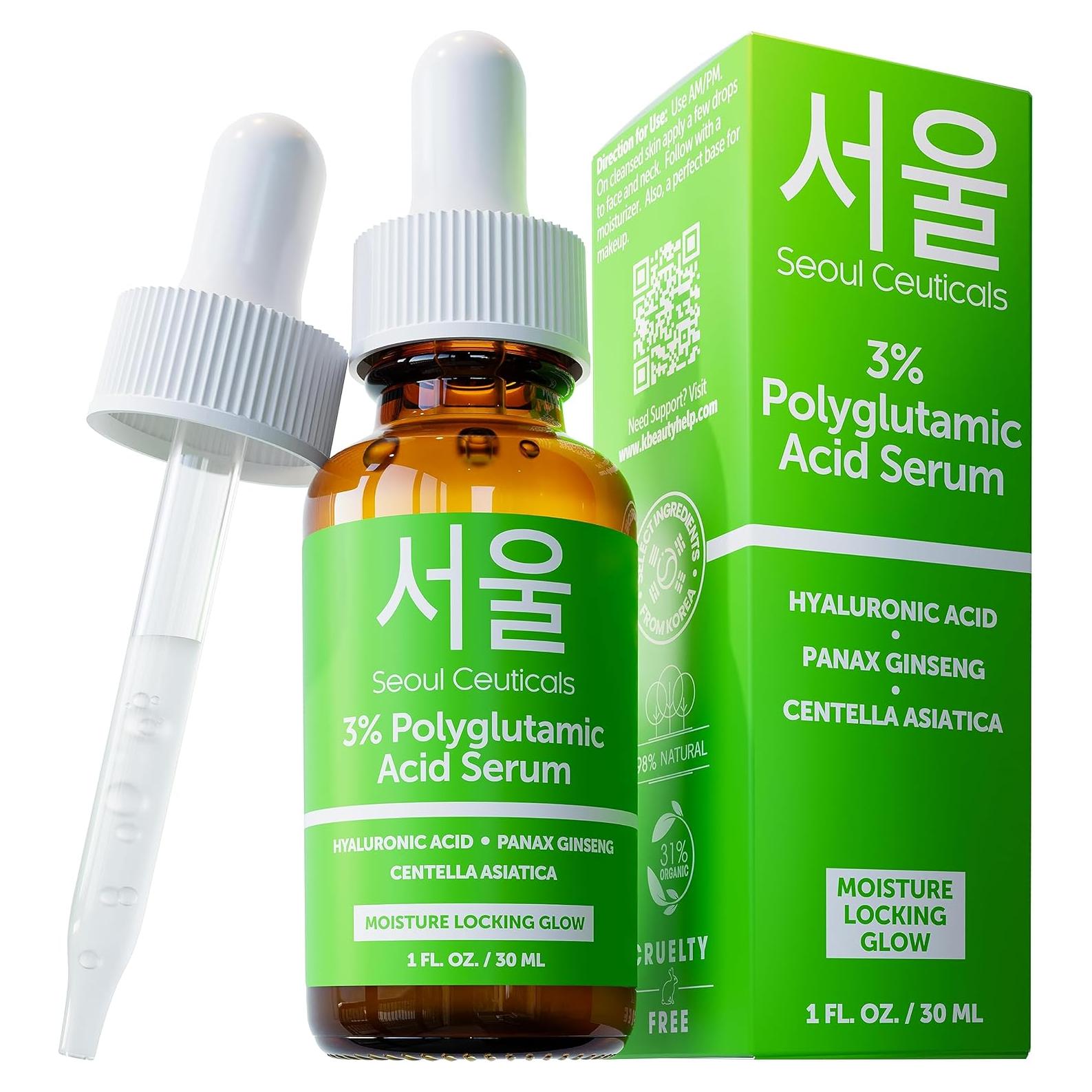 Suero Antienvejecimiento SeoulCeuticals 30ml - Ácido Poliglutámico + HA + Cica