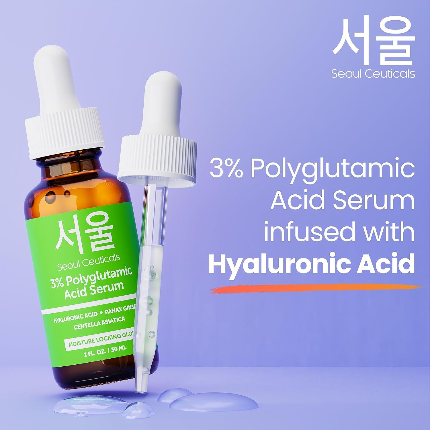 Suero Antienvejecimiento SeoulCeuticals 30ml - Ácido Poliglutámico + HA + Cica
