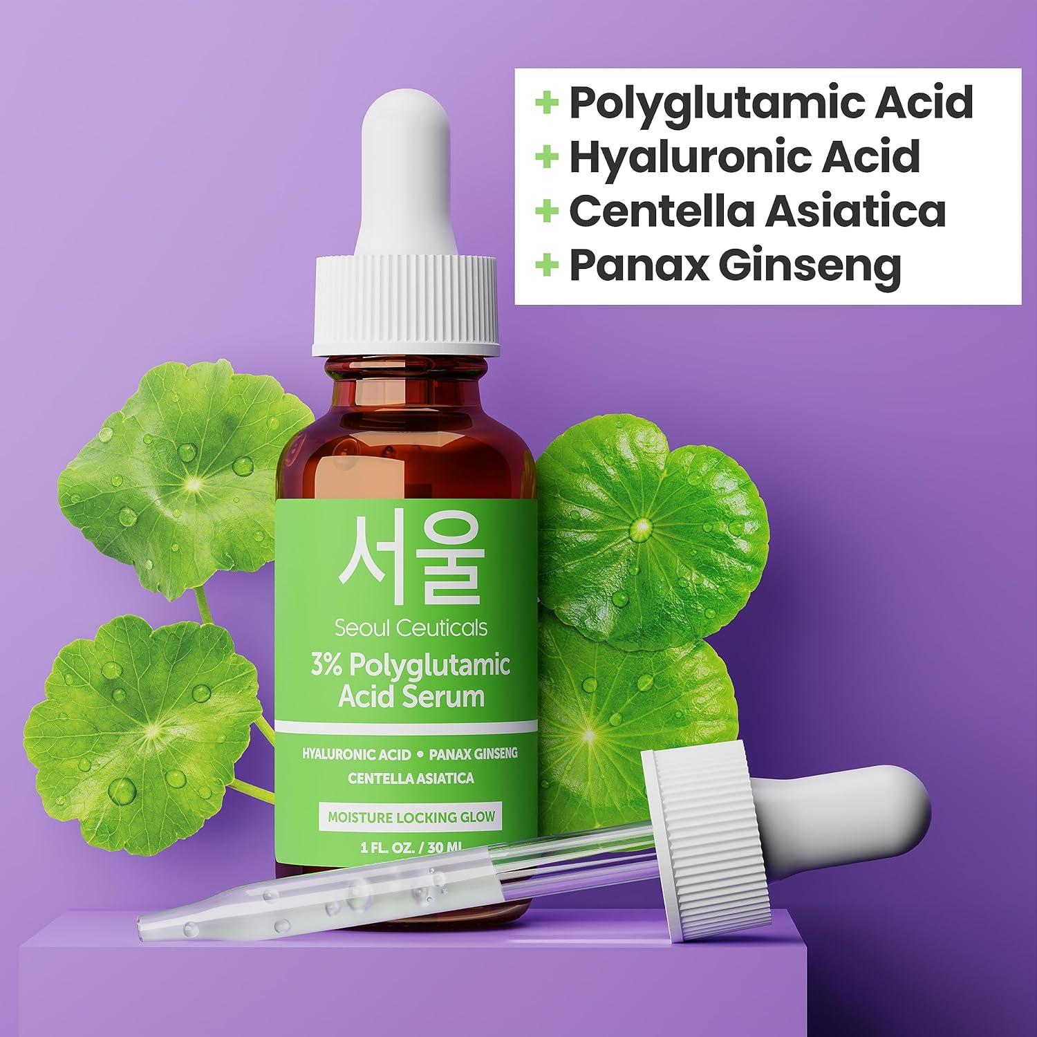 Suero Antienvejecimiento SeoulCeuticals 30ml - Ácido Poliglutámico + HA + Cica