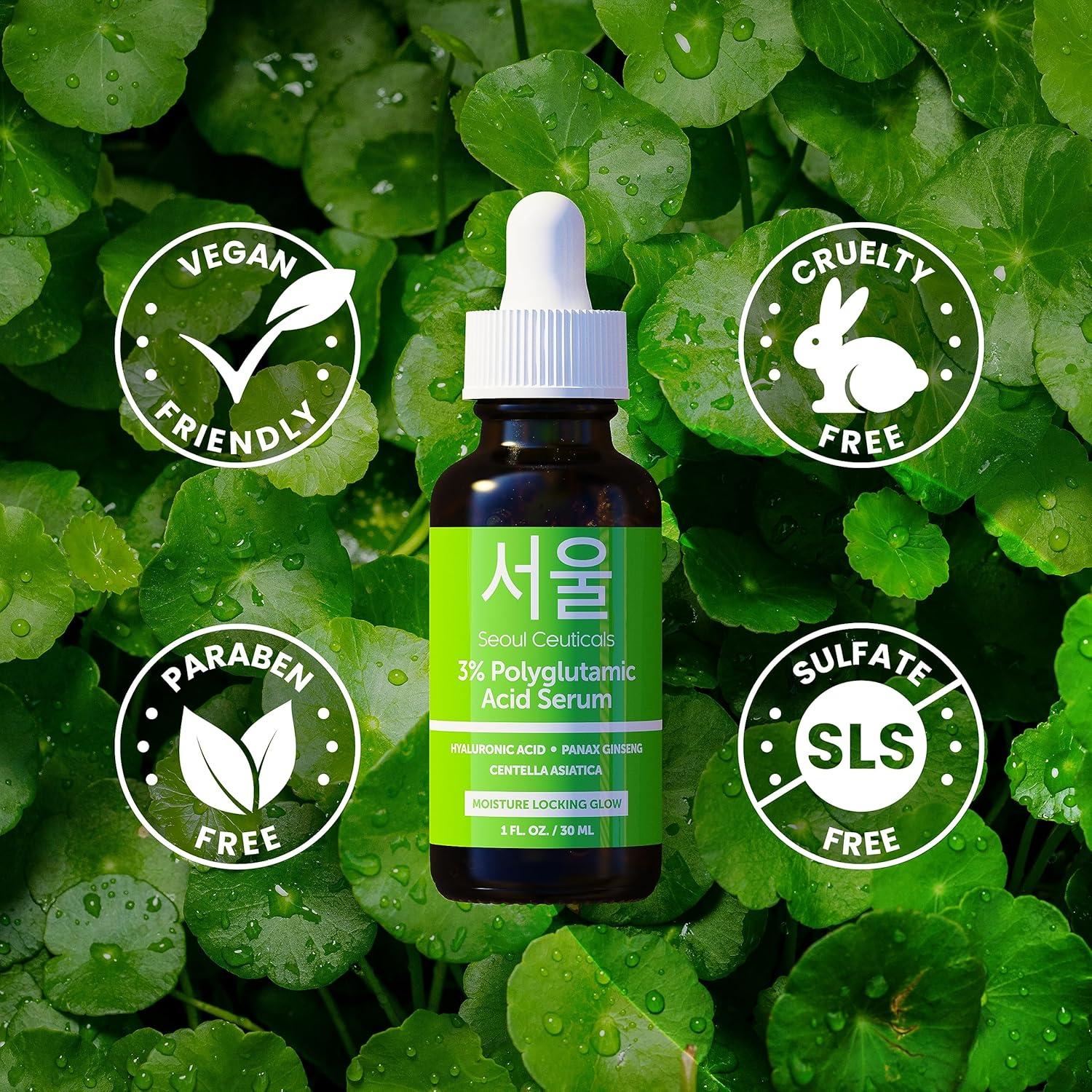 Suero Antienvejecimiento SeoulCeuticals 30ml - Ácido Poliglutámico + HA + Cica