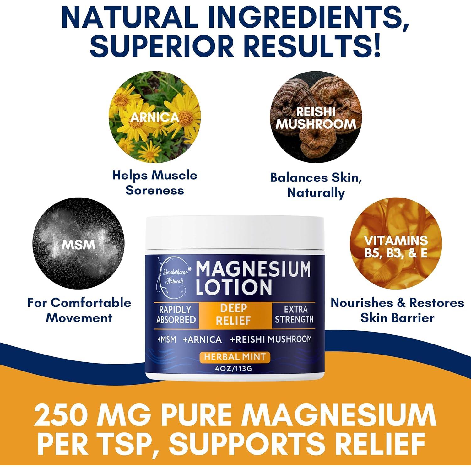 Crema Tópica de Magnesio Brookethorne 113.4g - Alivio Muscular