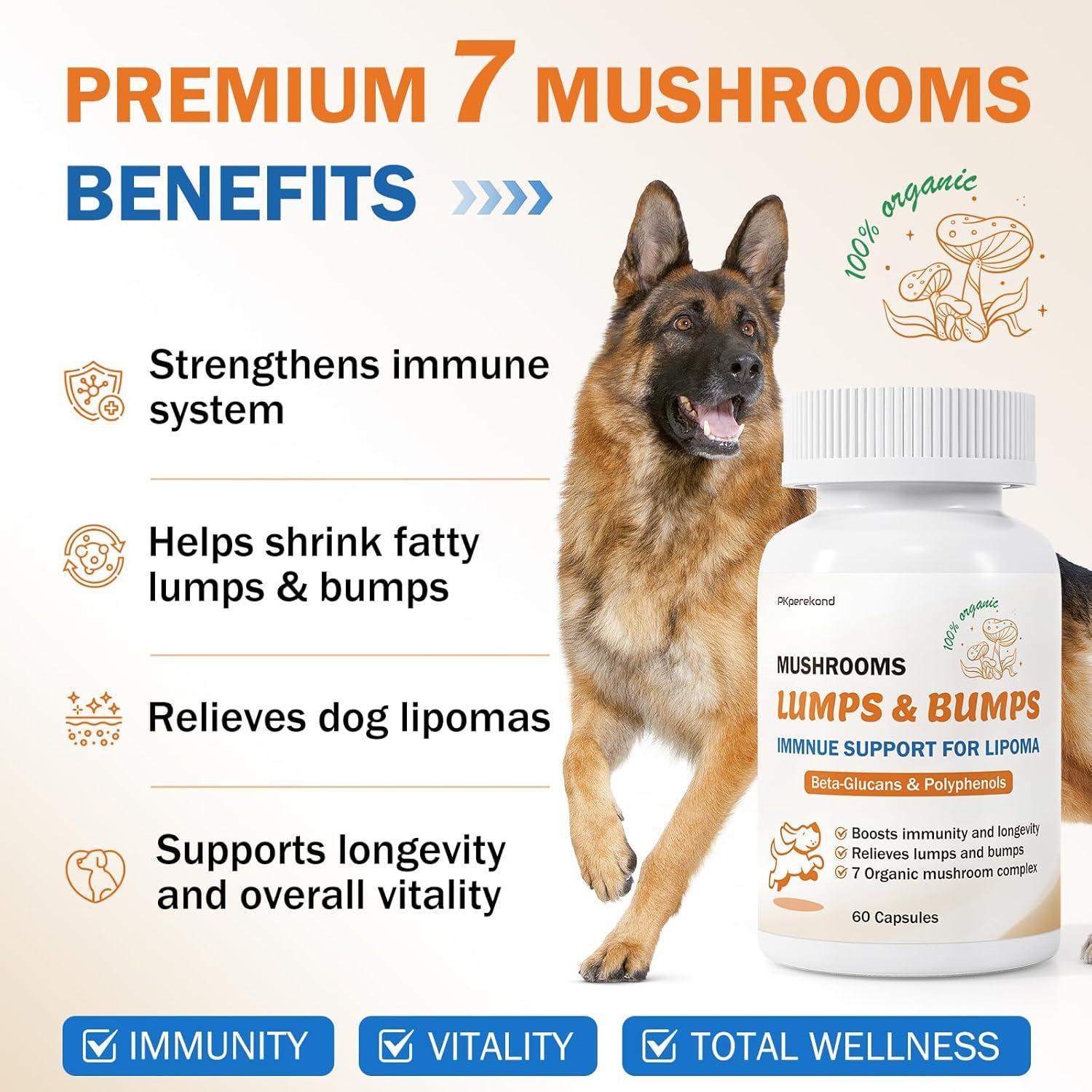 Suplemento de Hongo para Perros PKperekond - Cápsulas para Bultos y Lipomas