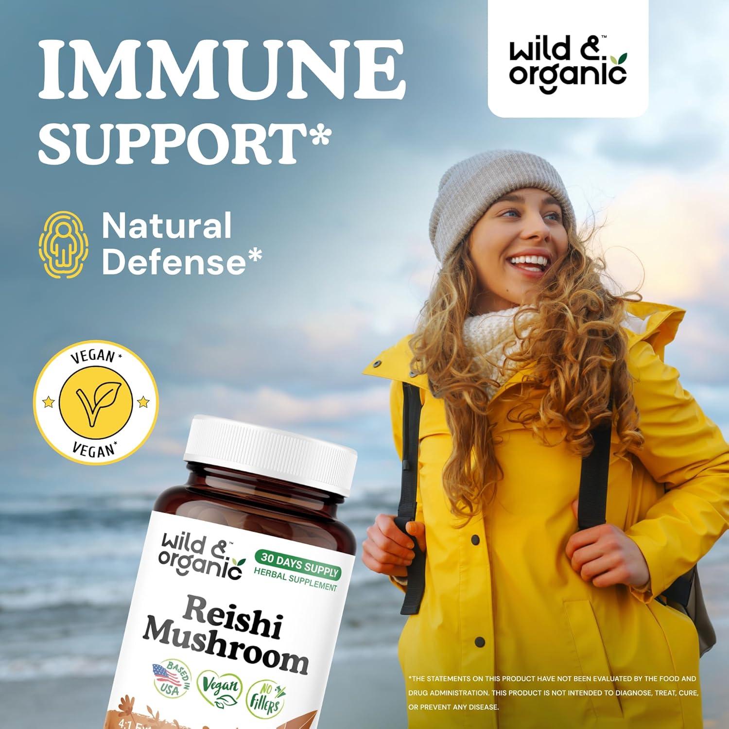 Cápsulas de Hongo Reishi Orgánico 1000 mg - 60 Veganas