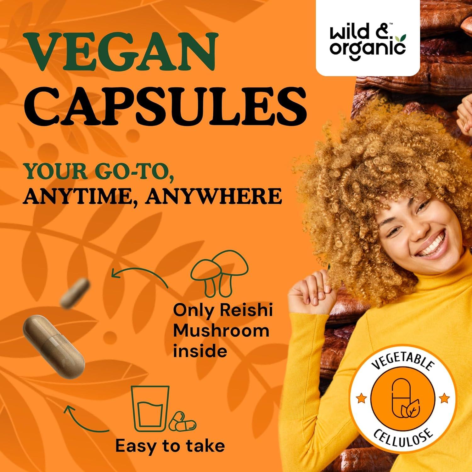 Cápsulas de Hongo Reishi Orgánico 1000 mg - 60 Veganas