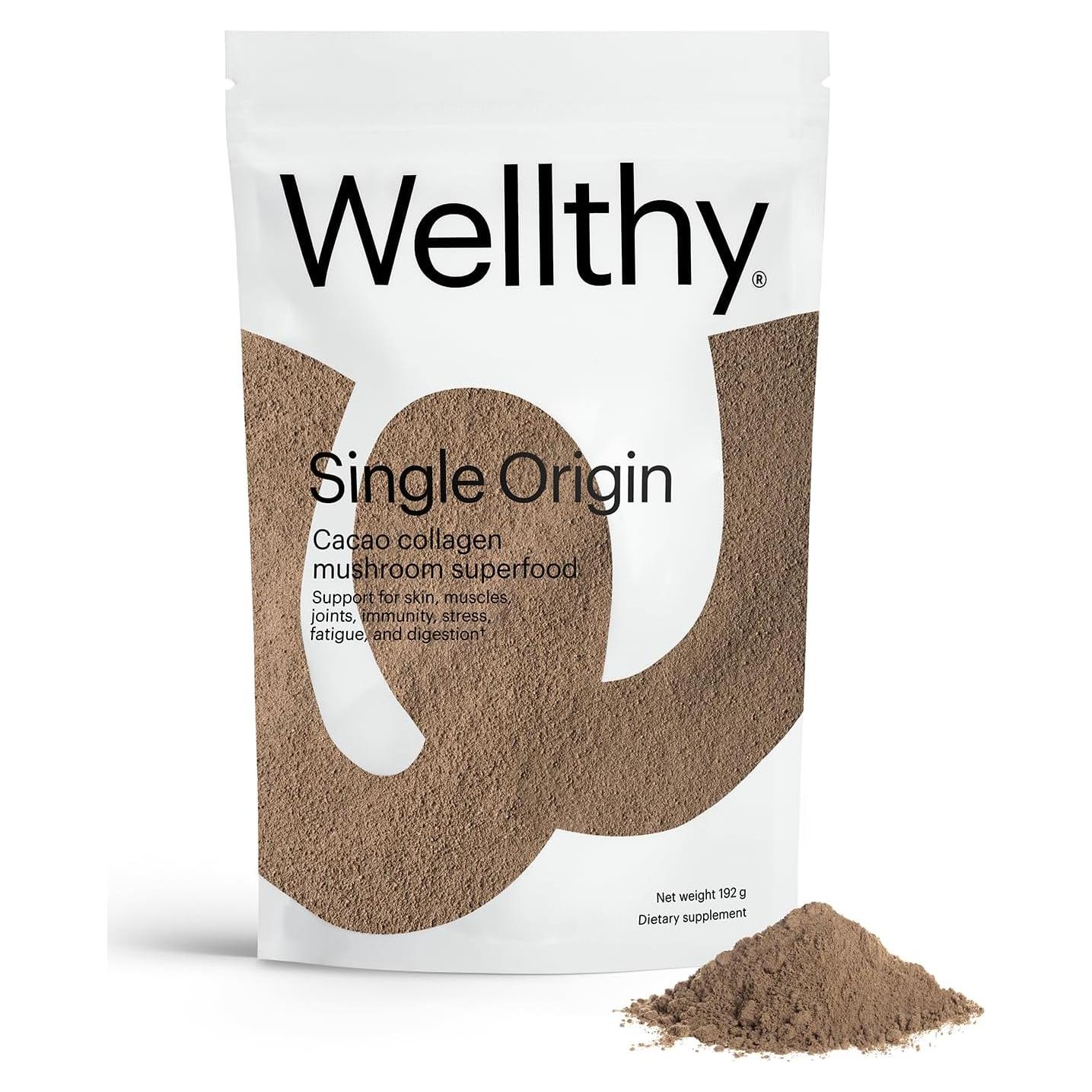 Wellthy Superalimento de Colágeno Cacao Chaga Reishi 230g