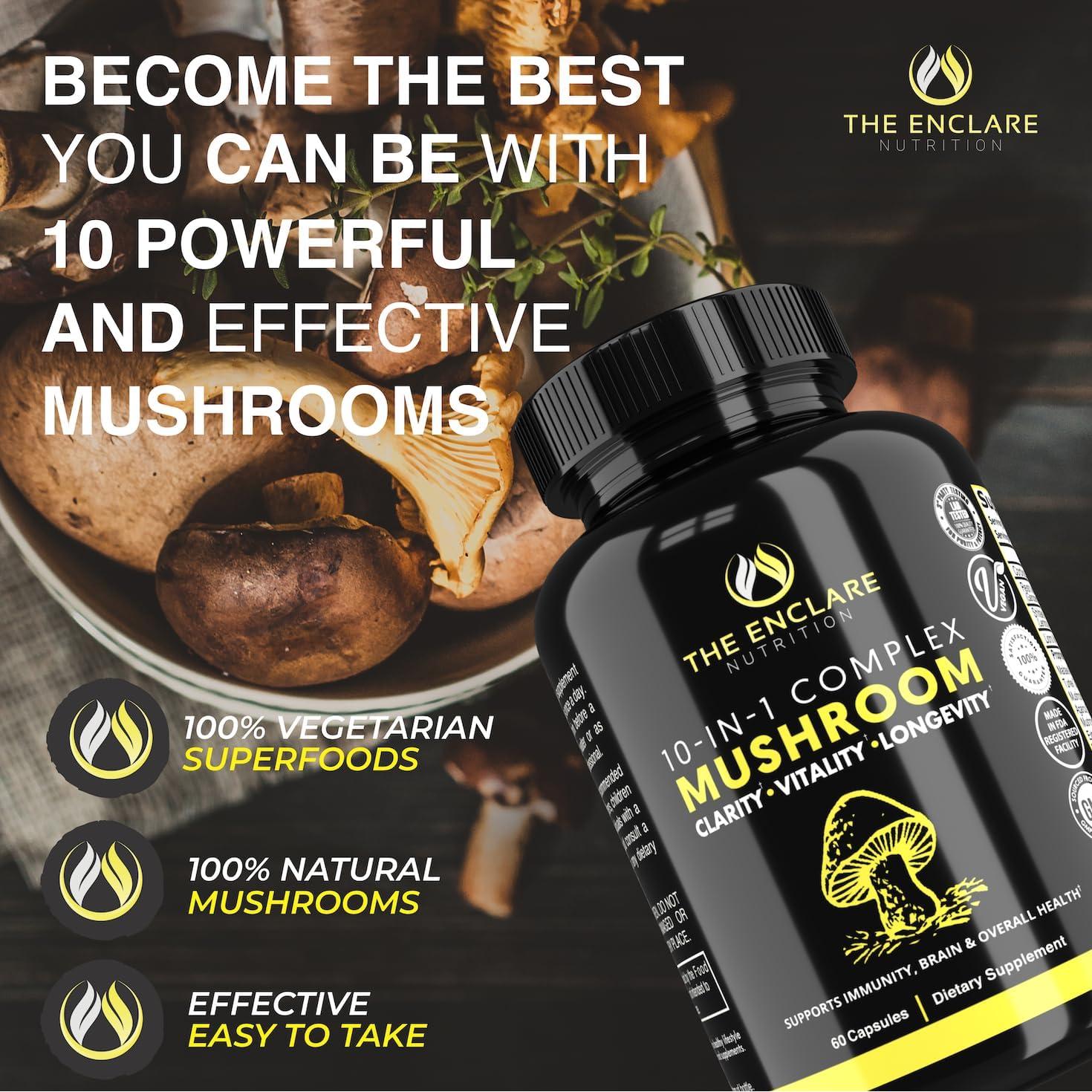 Suplemento de Hongos Enclare Nutrition 10 en 1 Inmunológico 113g