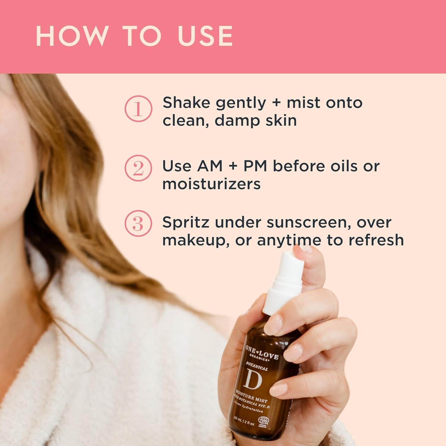 Bruma Hidratante Facial One Love Organics Botanical D 59 ml