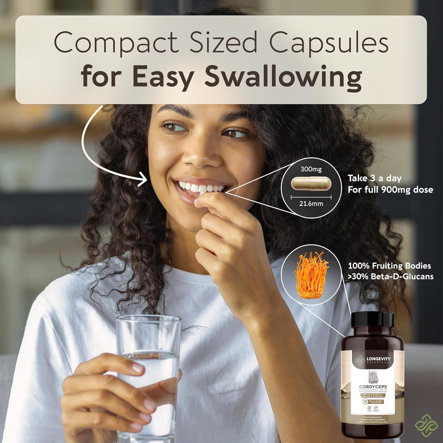 Cápsulas de Hongo Cordyceps Orgánico Longevity 120 Unidades