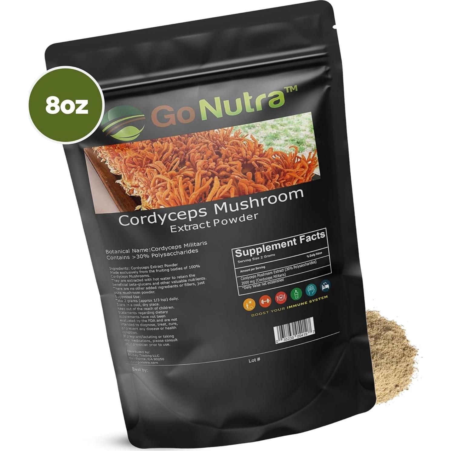 Polvo de Hongo Cordyceps Blubay 225g | 30% Polisacáridos