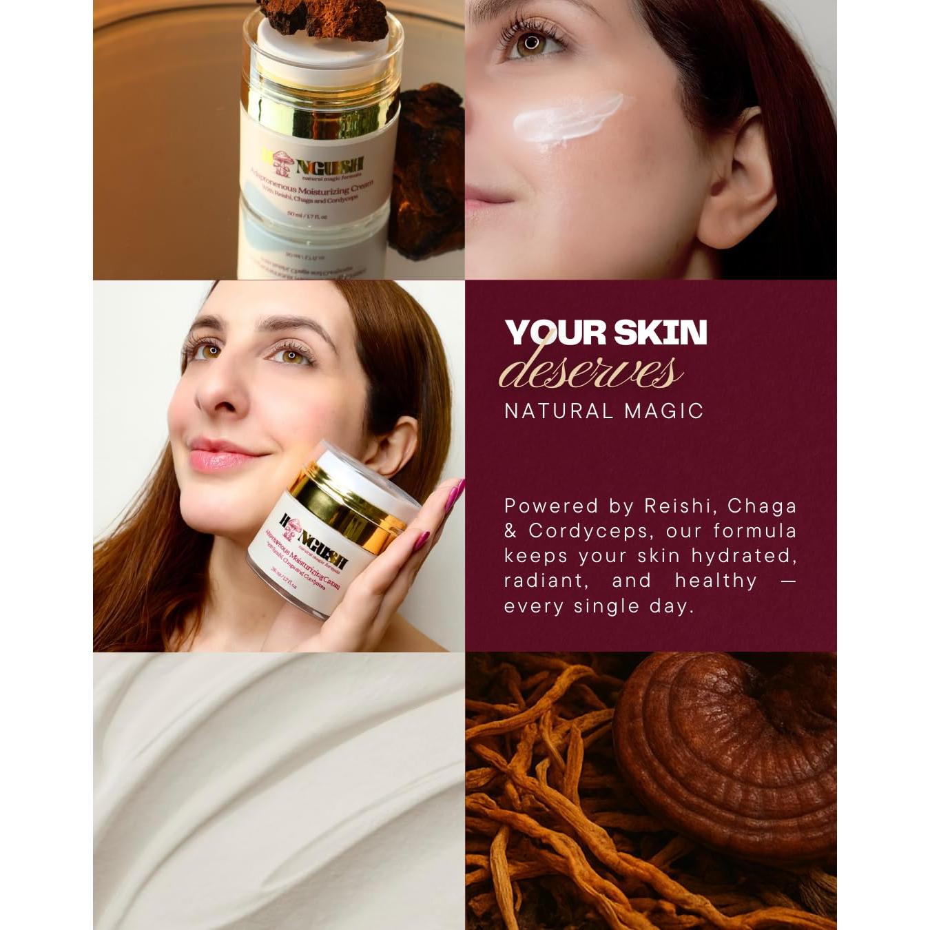 Crema Facial Hidratante HONGUSH 50ml con Hongos Adaptógenos