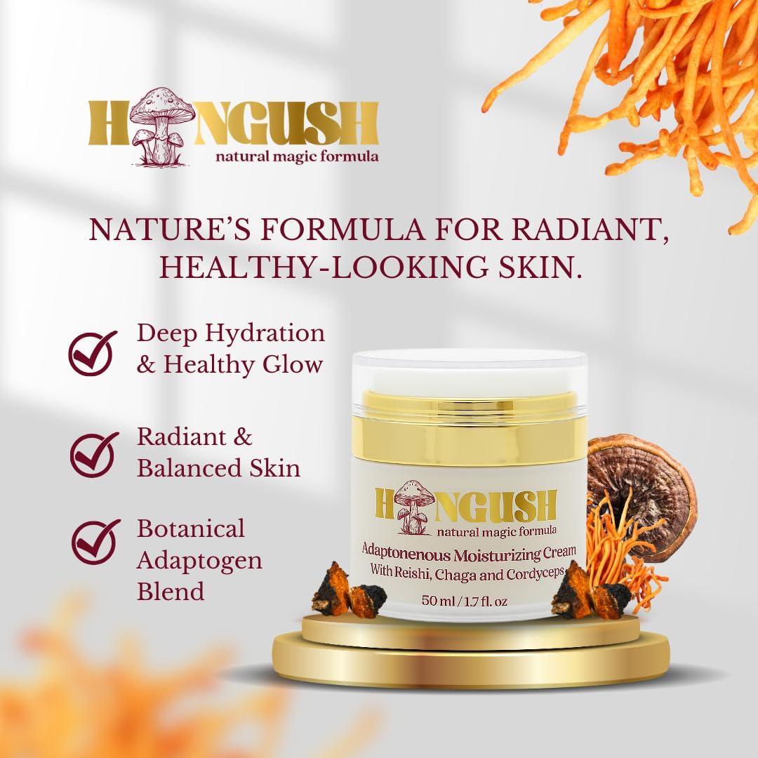 Crema Facial Hidratante HONGUSH 50ml con Hongos Adaptógenos