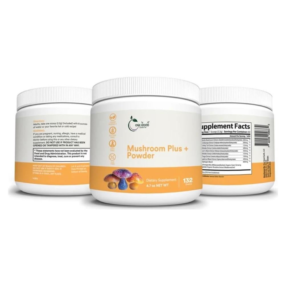 Polvo de Champiñón Plus 1000mg One Good Earth con Vitaminas