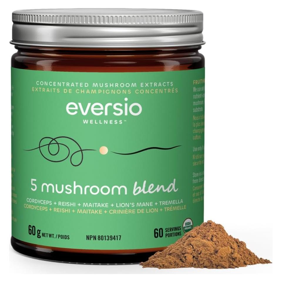 Mezcla de 5 Hongos Eversio Wellness 60g - Cordyceps, Reishi, Maitake
