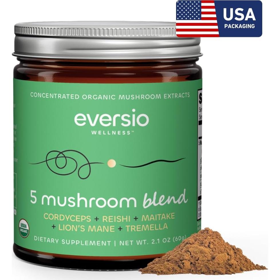 Mezcla de 5 Hongos Eversio Wellness 60g - Cordyceps, Reishi, Maitake