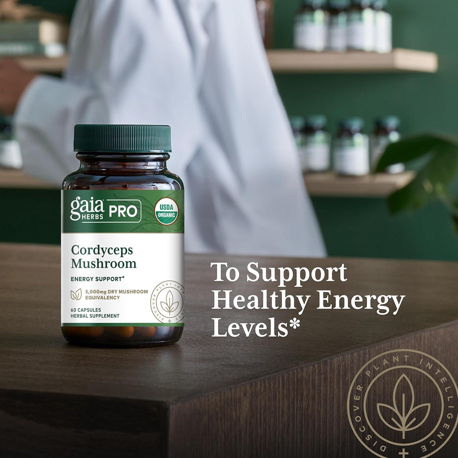 Cápsulas de Hongo Cordyceps Gaia Herbs - 60 Unidades