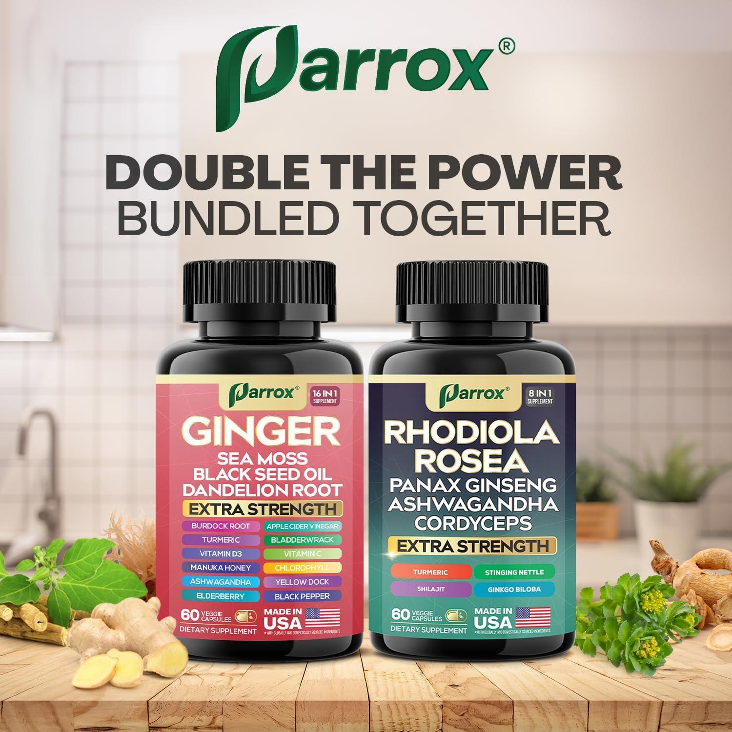 Suplemento Herbal Parrox 60 Cápsulas - Jengibre y Rhodiola