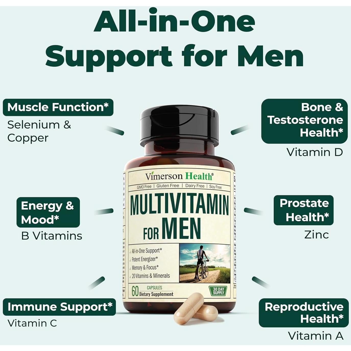 Suplemento Hepático y Multivitamínico para Hombres - Salud y Energía