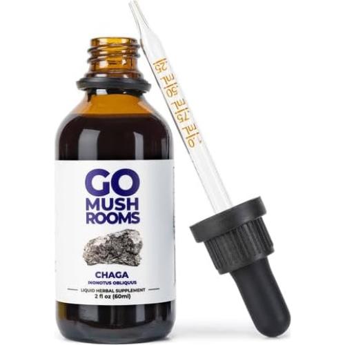 Tintura de Hongo Chaga GO Mushrooms 60 Porciones 60ml Antioxidante
