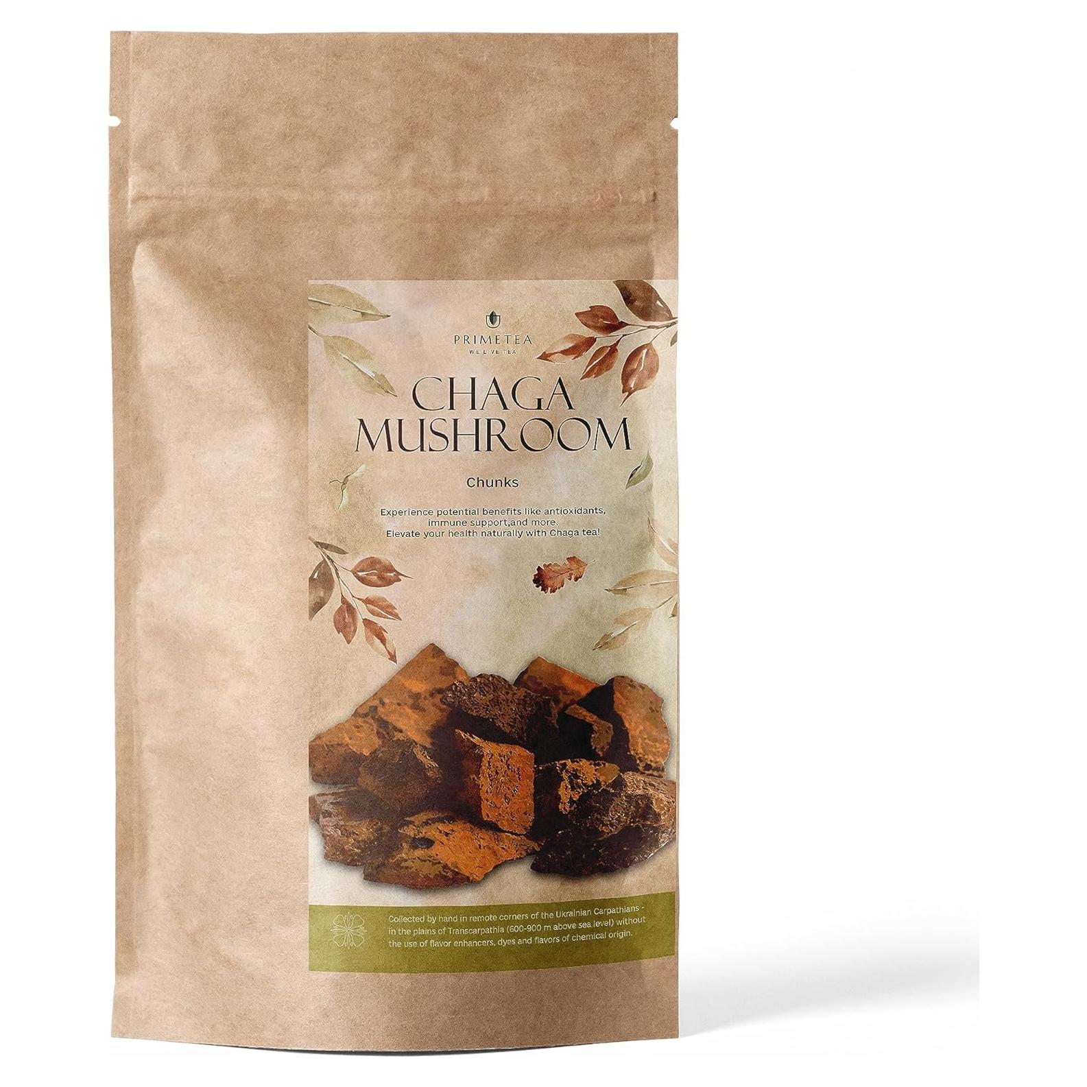 Trozos de Chaga Orgánico Prime Tea 113.4 g - Suplemento Antioxidante