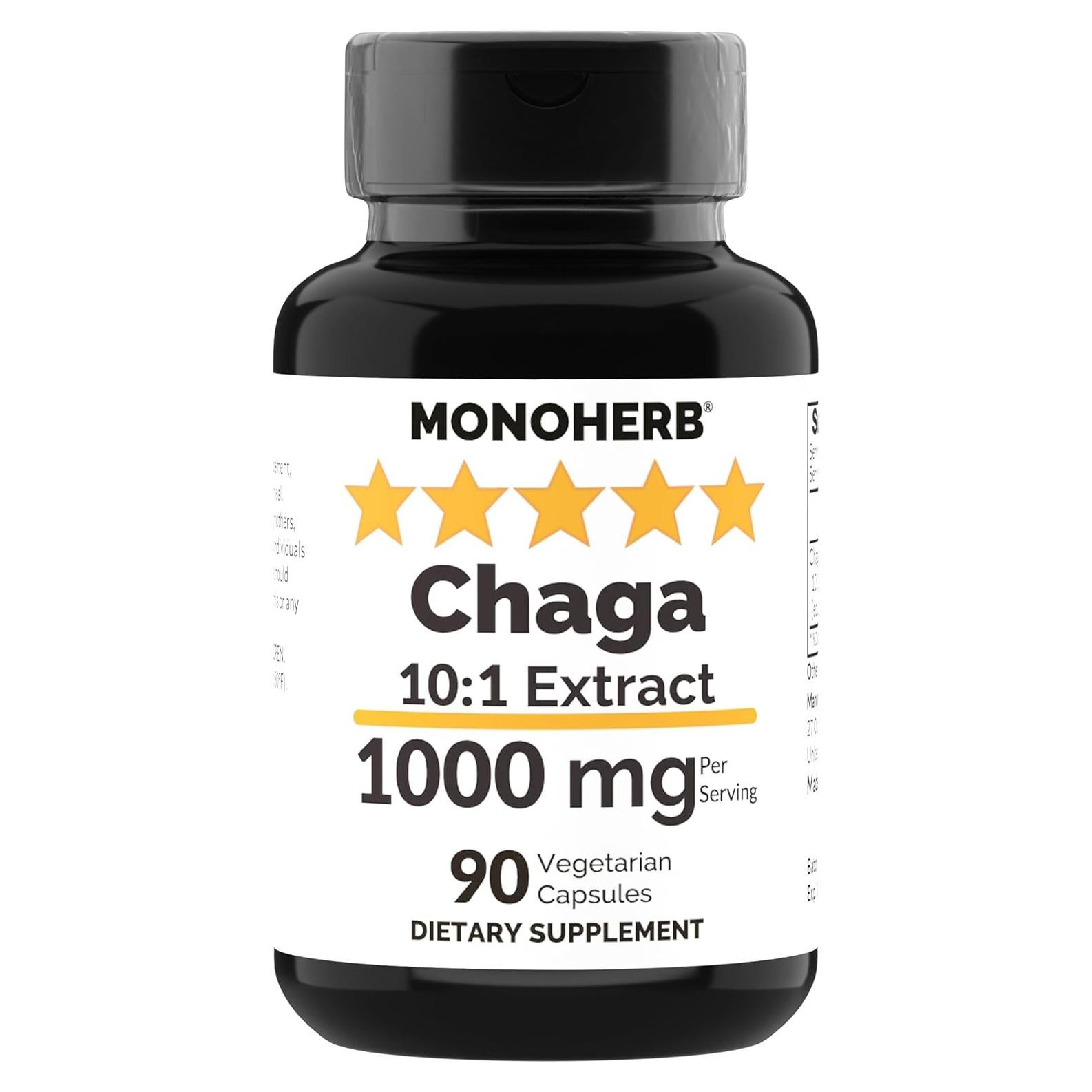 Extracto de Hongos Chaga Monoherb 1000 mg - 90 Cápsulas Vegetales