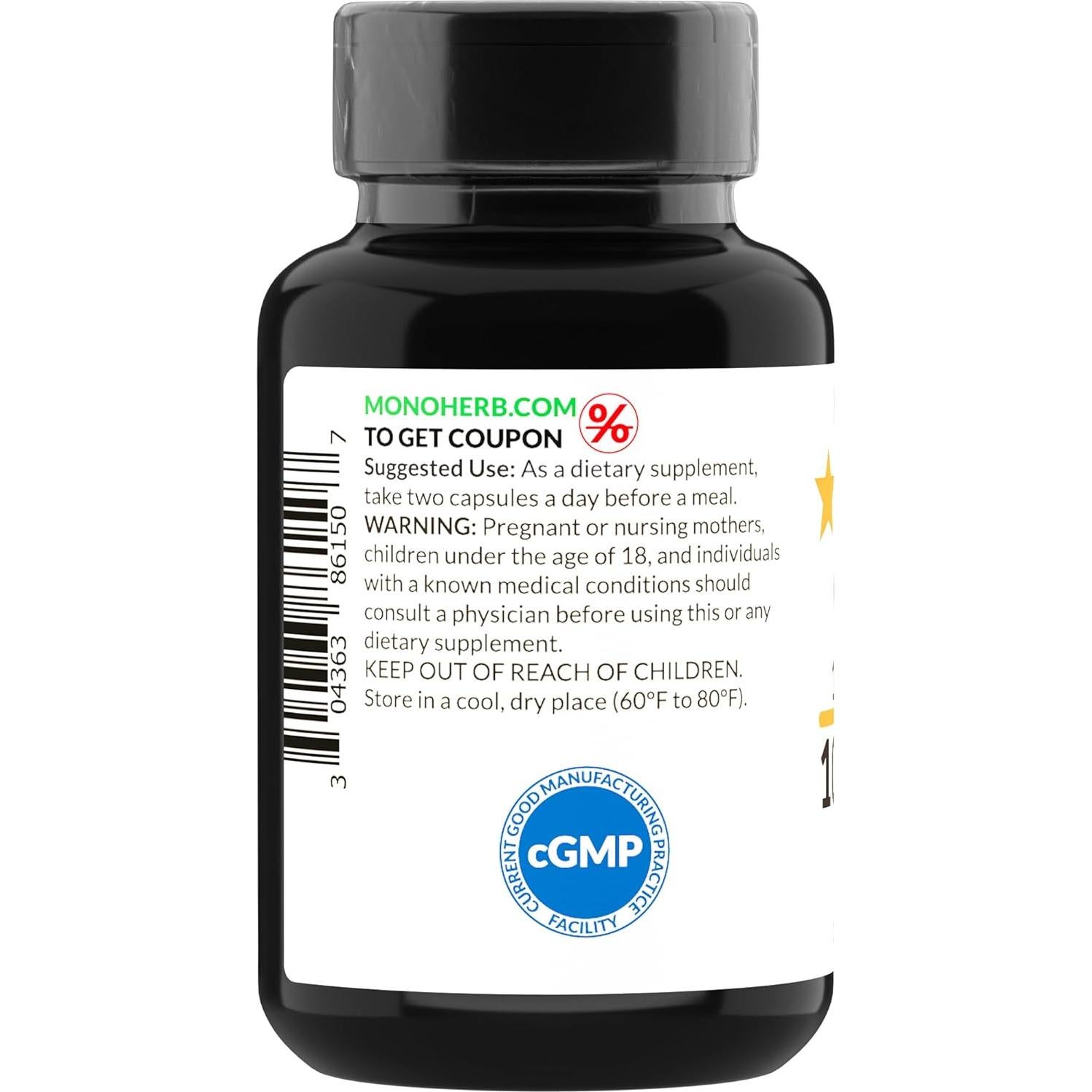 Extracto de Hongos Chaga Monoherb 1000 mg - 90 Cápsulas Vegetales