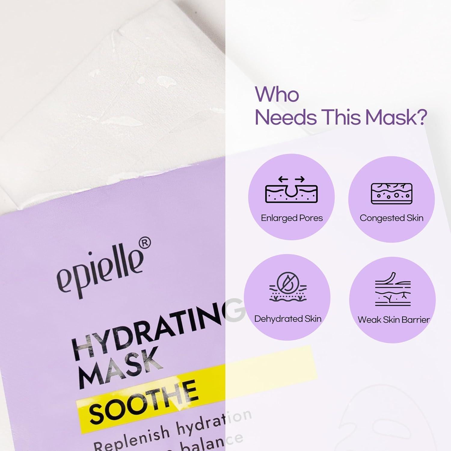 Mascarilla Hidratante Epielle 6 Paquetes Cica Piel Seca