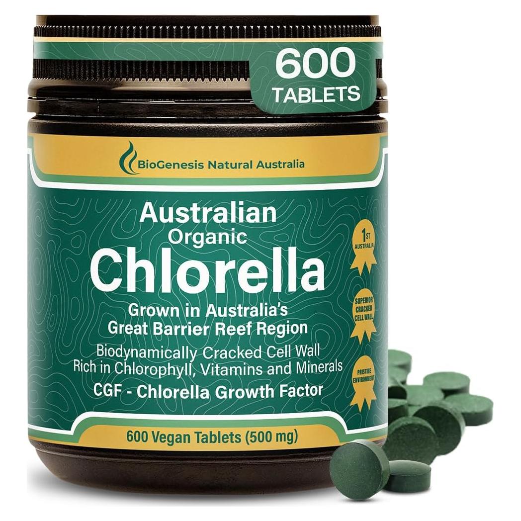 Tabletas de Chlorella Orgánica BioGenesis 600 Unidades 500mg