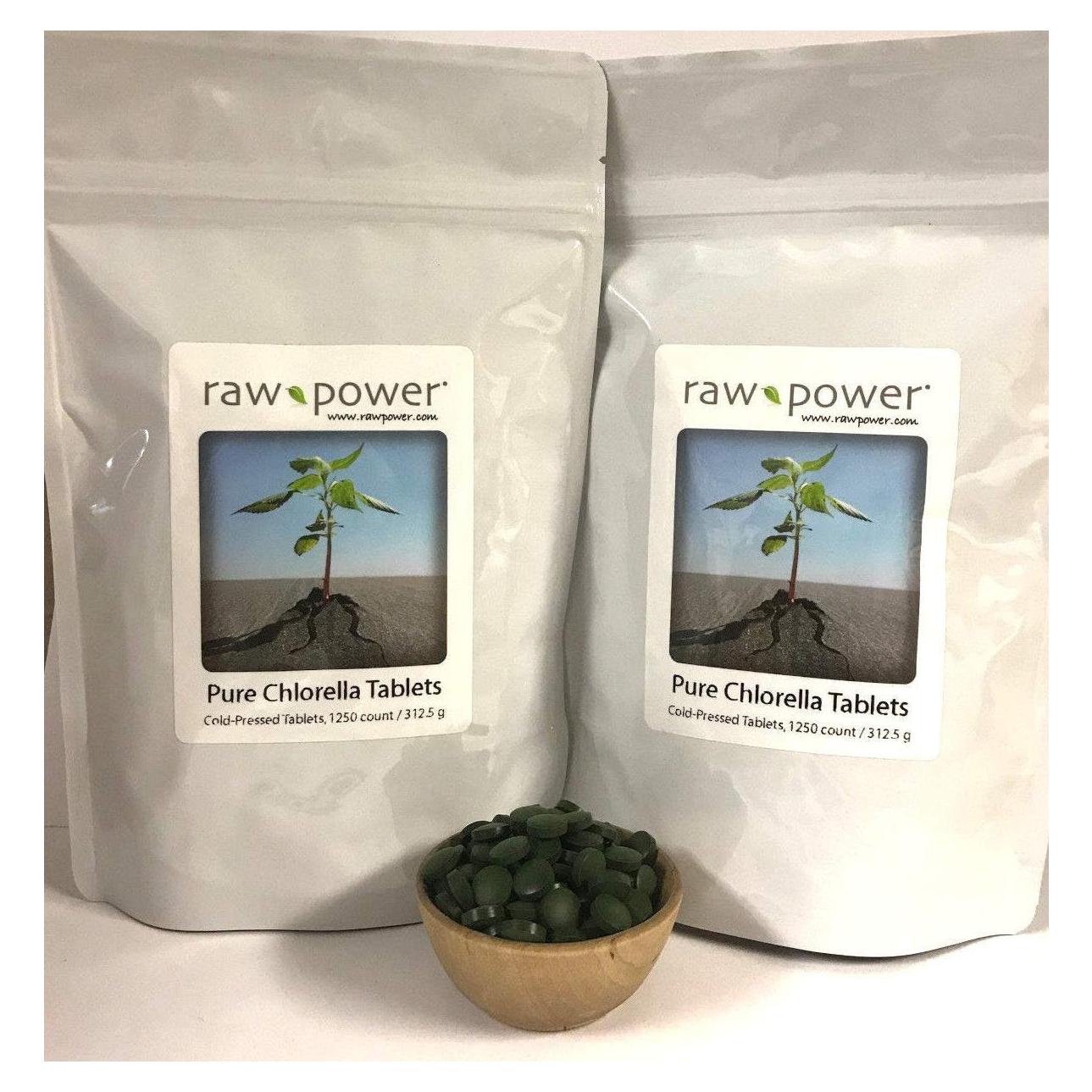 Tabletas de Chlorella Orgánica Raw Power 2500 Conteo 625g