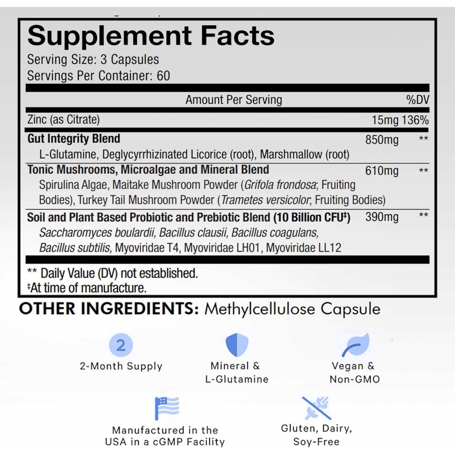 Suplemento Vegano de Salud Intestinal Codeage - 180 Cápsulas