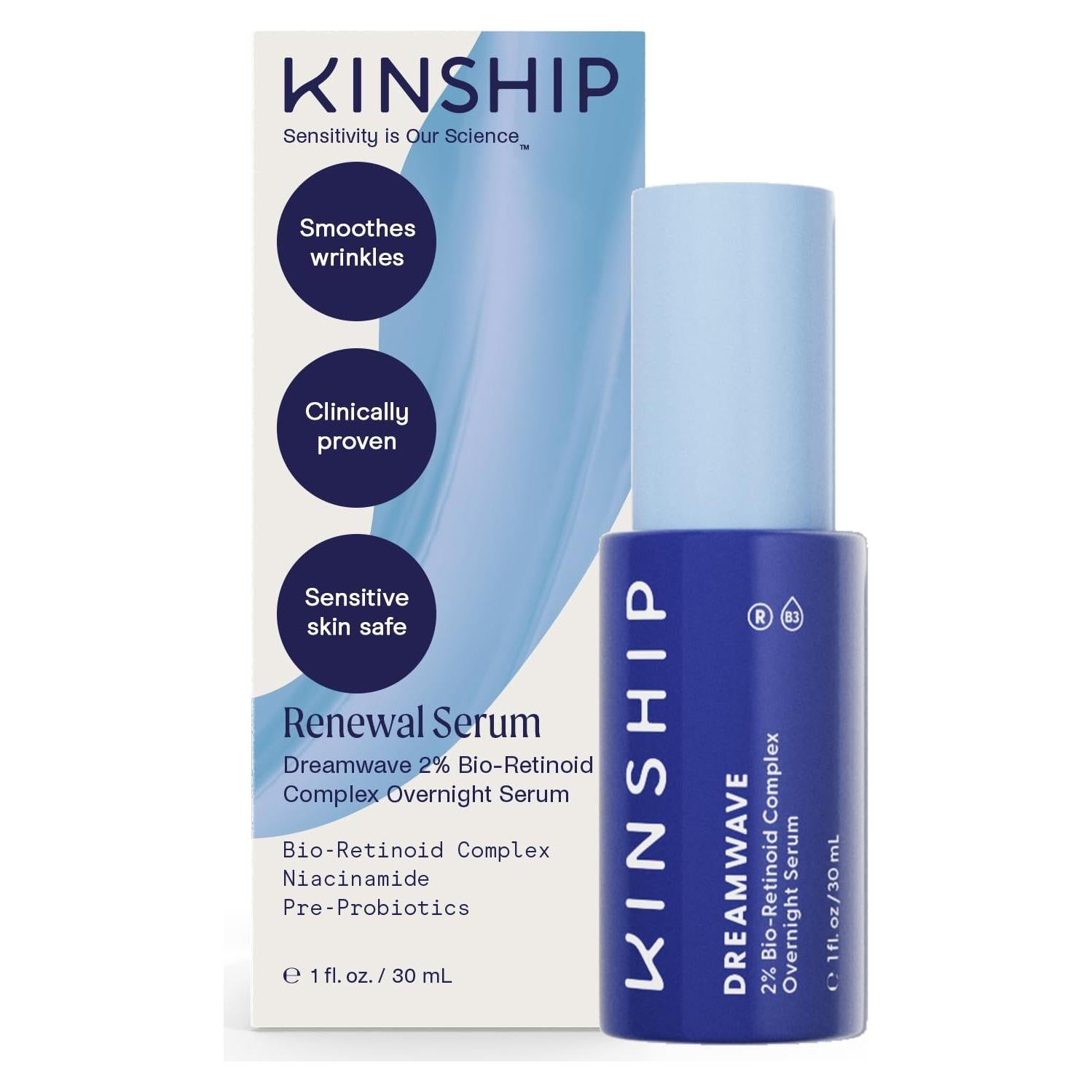 Suero Nocturno Hidratante Kinship Dream Wave 2% Bio-Retinoide 28g