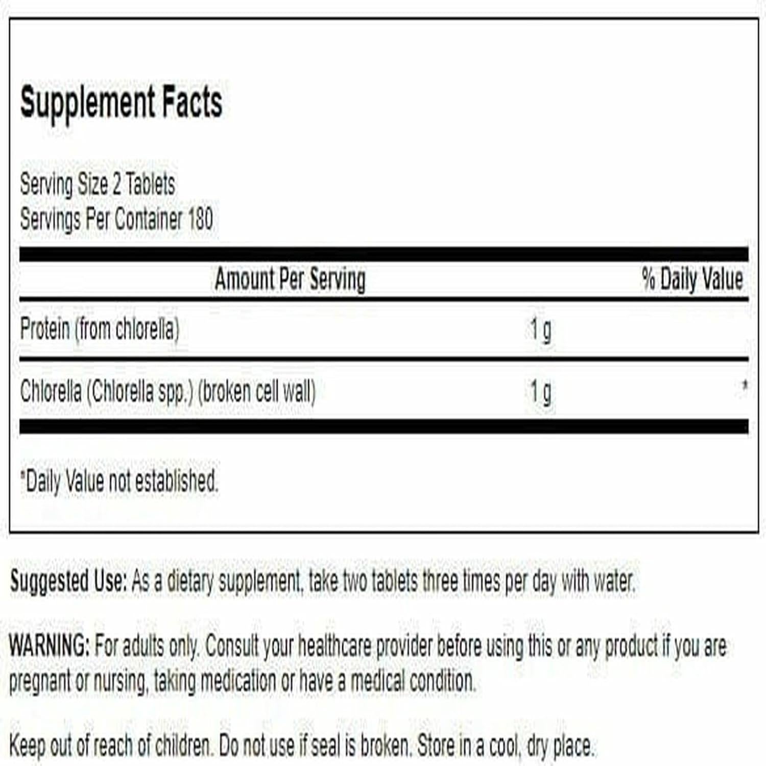 Chlorella Rota 500 mg Swanson 360 Tabs - Suplemento Natural