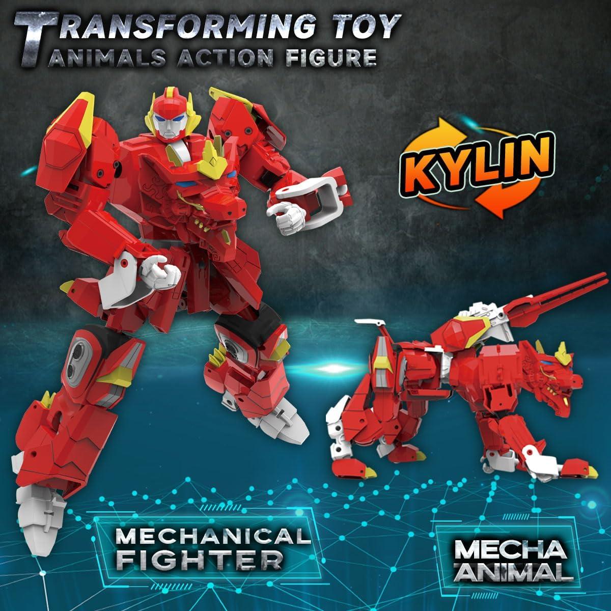 Robot Transformador Wenbeier Kirin 25,4 cm Rojo para Niños