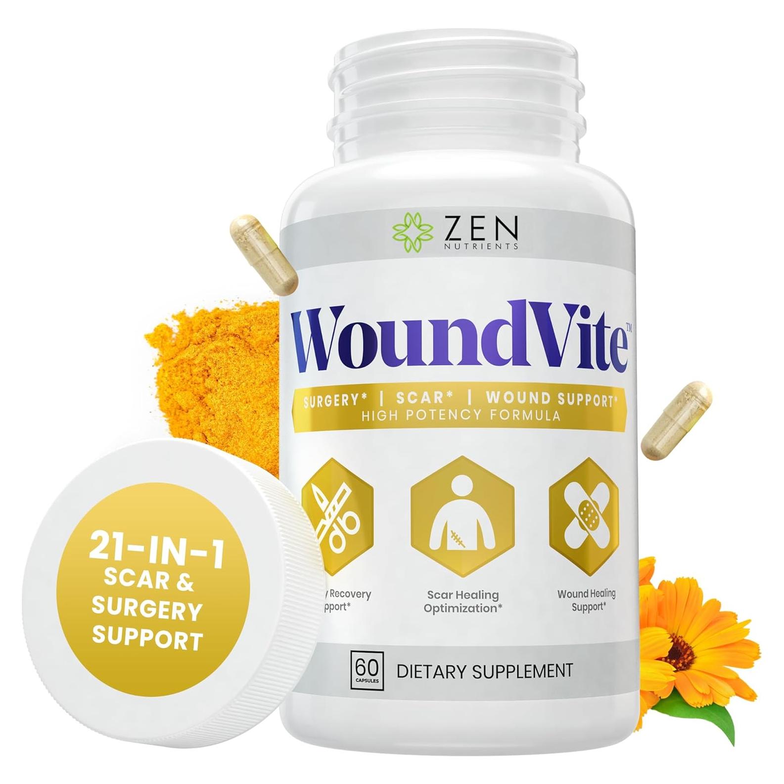 Zen Nutrients WoundVite 60 Cápsulas Veganas - Soporte Post-Cirugía