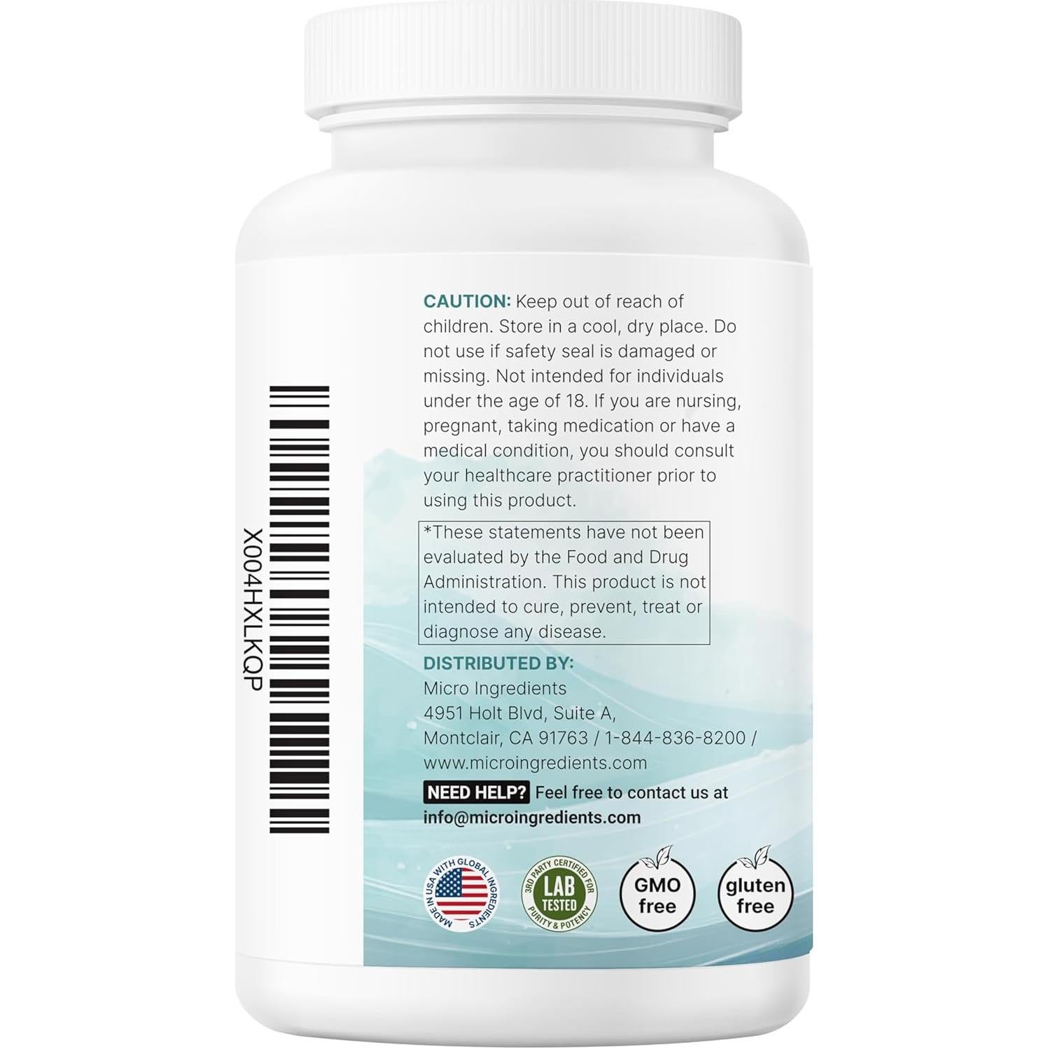 Niacina 500mg Micro Ingredients 400 Cápsulas Sin Enrojecimiento